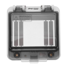 Gatuida 4 Way Power Distribution Box Waterproof Circuit Breaker Cover Outlet Cover Box Visible Window Easy Install Material