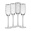 Mikasa Cheers Set of 4 Platinum Rim Champagne Flutes, 8