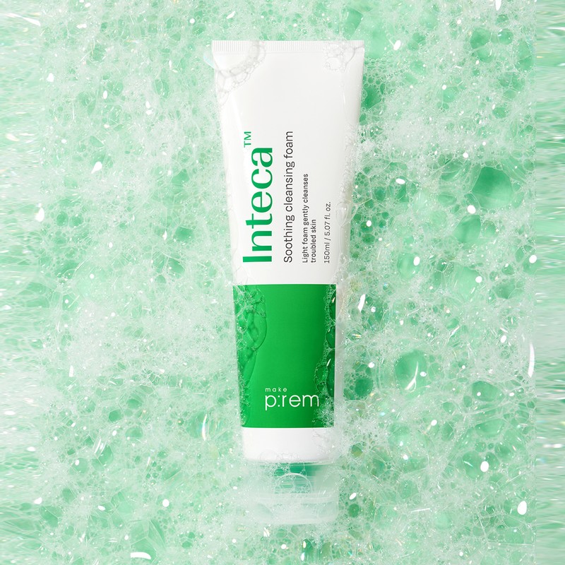 MakePrem Inteca Mildly Acidic Soothing Gel Cleansing Foam 150ml, 2