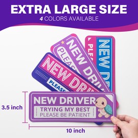 New Driver Magnet for Car Reflective Please Be Patient New Driver Signs for Car Student Driver Magnetic Safety Signs