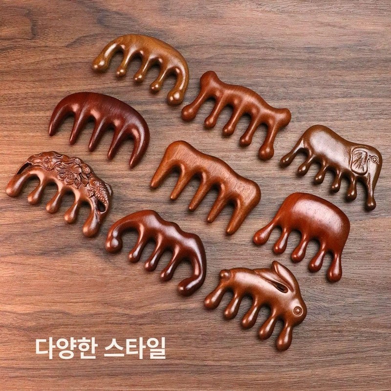 마사지기 두피 나무괄사 바디 승모근 림프순환 경락 안마 Scalp Massager