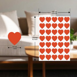 FINDAT 10 Farben Herz Aufkleber 25 mm Bunt Selbstklebende Etiketten für Belohnung DIY Design Scrapbooking 700 Stück/20 Blätter