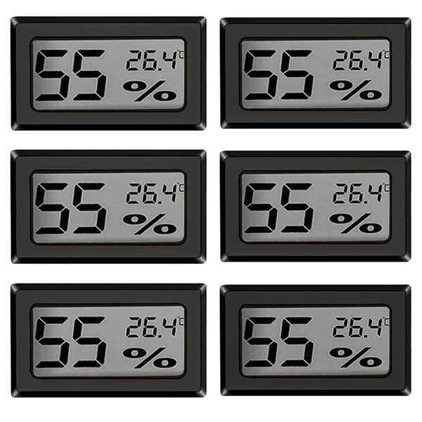 Mini LCD Digital Thermometer Temperature: 6 Pack Mini Hygrometer Thermometer