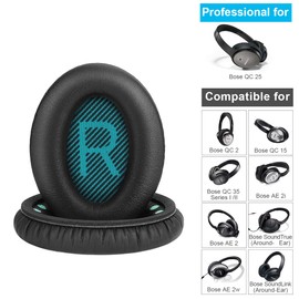 ELZO Replacement Ear Pads for Bose QC25, Professional Ear Pads Headphones with Over-Ear Headphones by QuietComfort 25 AE2 AE2w AE2 QC15 QC2 SoundTrure SoundLink