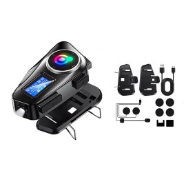 Motorcycle Intercom Helmet double back clip Bluetooth Headset LCD Waterproof