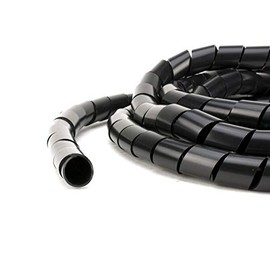 Secure 1/4 Inch Black Polyethylene Spiral Wrap - 50 Feet