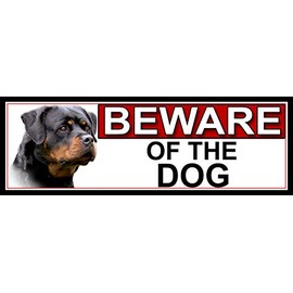 Shawprint Limited Rottweiler BEWARE OF THE DOG METAL GATE SIGN 266mm x 87m. (538H2)