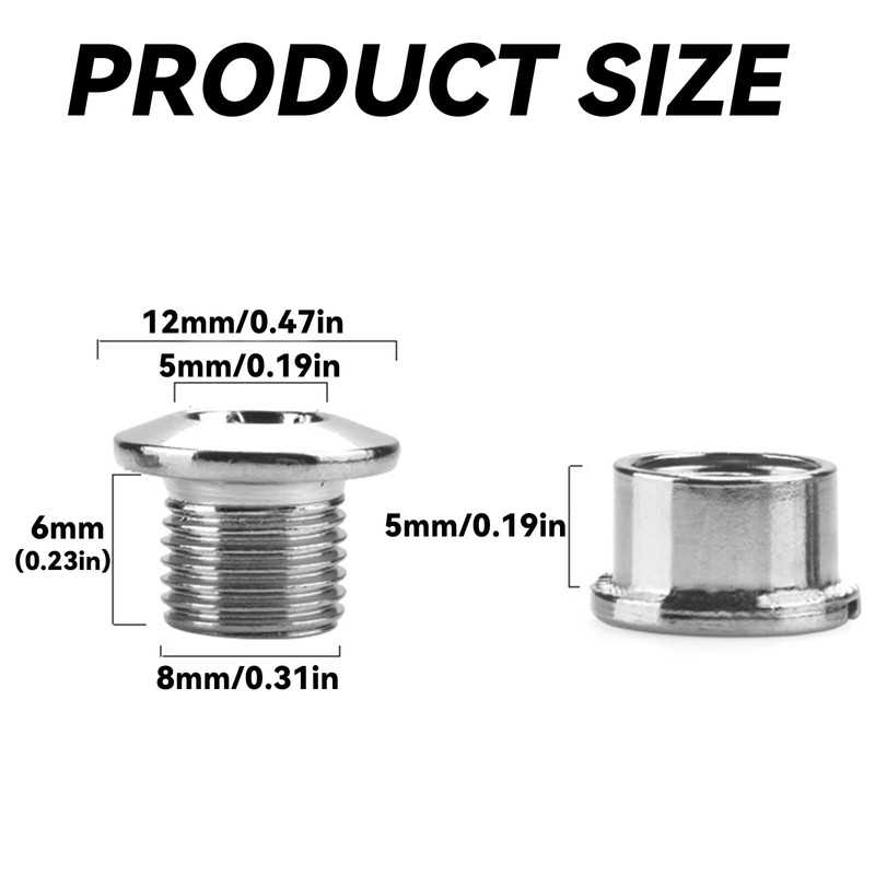 BringLucky 4Pcs Durable Single Chainring Bolts Smooth Surface Single Chainwheel