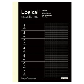 【2026 Fiscal Year Edition Hand Diary】 Nakabayashi Logical Diary 2026 Spread 2 Weeks A/A6/Black NS-A604-26AD【PT1】
