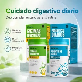 Probióticos Enzimas Digestivas Prebióticos Flora Suplemento                                                                                           