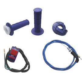 Adsspro Motorcycle 7/8" 22mm Twist Throttle Cable Handle Grips On Off Switch Kit for 50cc 90cc 110cc 125cc 140cc 150cc 250cc Mini Bike Go Kart Pit Dirt Bike