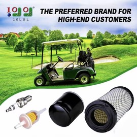 10L0L Premium Golf Cart Tune-Up Kit for EZGO RXV (2008+) & TXT (2010+) Gas Models - Air/Fuel/Oil Filter & Spark Plug Set | Improves Performance & Gas Mileage, Exact OEM Fit
