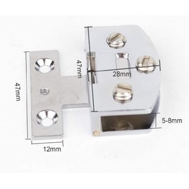 [2 Pieces] Cabinet Glass Door Hinges 90-Degree Frameless Glass Door Hinges for 5-7mm (Silver)