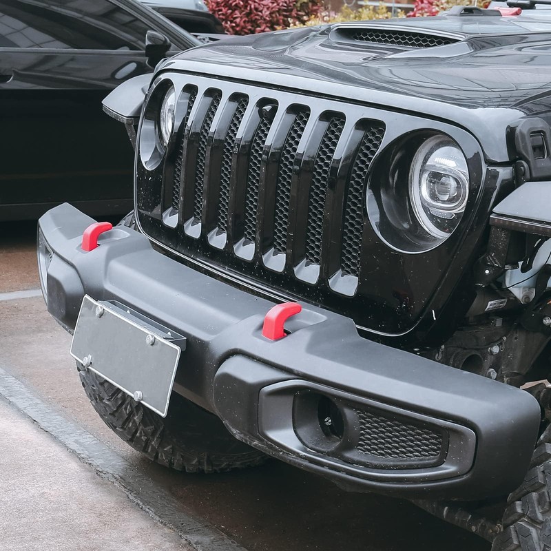 DKMGHT Factory Bumper Tow Hook Covers (Upgrade) for Jeep Wrangler