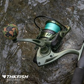 THKFISH Spinning Fishing Reels, Frosted Metal Body Fishing Reel 3000 with Graphite Frame 18-33 LBs Max Drag, 5.1:1 Gear Ratio, Freshwater Spinning Fishing Reel