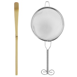 1 x 16 cm Matcha Tea Strainer Made of Stainless Steel, Fine Mesh Metal Strainer, Large Fine Mesh Sieve, Premium Stainless Steel Sieve for Matcha Preparation, Tea, Ceremony