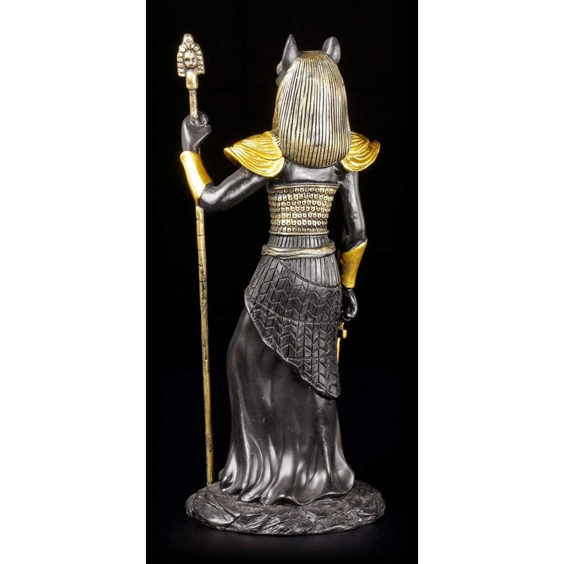 Egyptian Bastet Figurine Black Gold - Warrior Decoration Egypt Statue