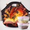 Neoprene Lunch Bags Magical Book Dragon for Women Lunch Tote