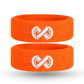 XCLSV SPORTS Football Arm Bands - Sweat-Wicking Cotton Bicep Bands - Bicep, Calf & Forearm Band - Double Stitched & Machine Washable Arm Sweat Bands Sports - 1 Pair (Orange)