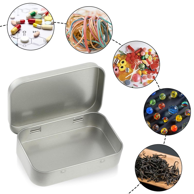 Ouligay Small Tins with Lids Metal Tin Box Mint Tin