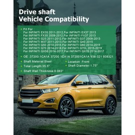 SCITOO【35.51"/902 MM】Steel Front Driveshaft Assembly Drive Shaft Prop Shaft Fit For INFINITI For FX45 2003-2008,OE# 37200-1CA1A 372001CA1A 938-321