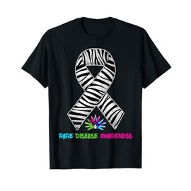 Rare Disease Day Rare Disease Awareness Warrior Zebra Ribbon T-Shirt