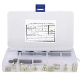 Thread Repair Kit M8 x 1.25 Thread Repair Kit Self Tapping Thread Inserts Tool Set for Automobiles, Rail Car, Home Appliances