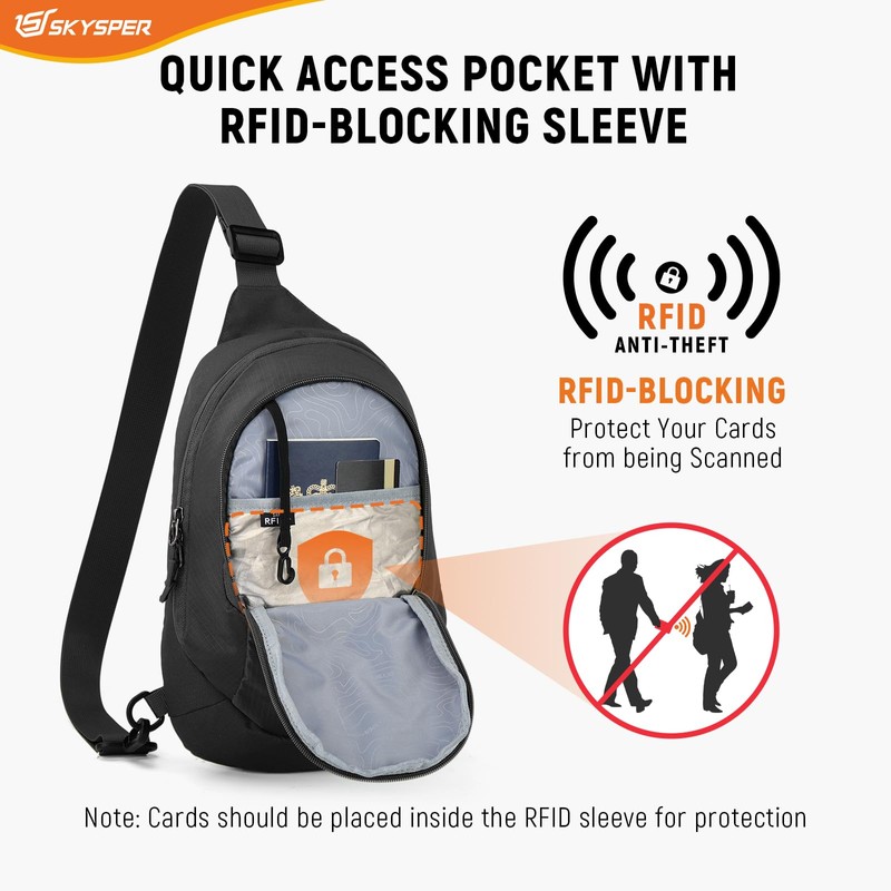 SKYSPER Sling Bag RFID Crossbody Sling Backpack Travel Cross Body