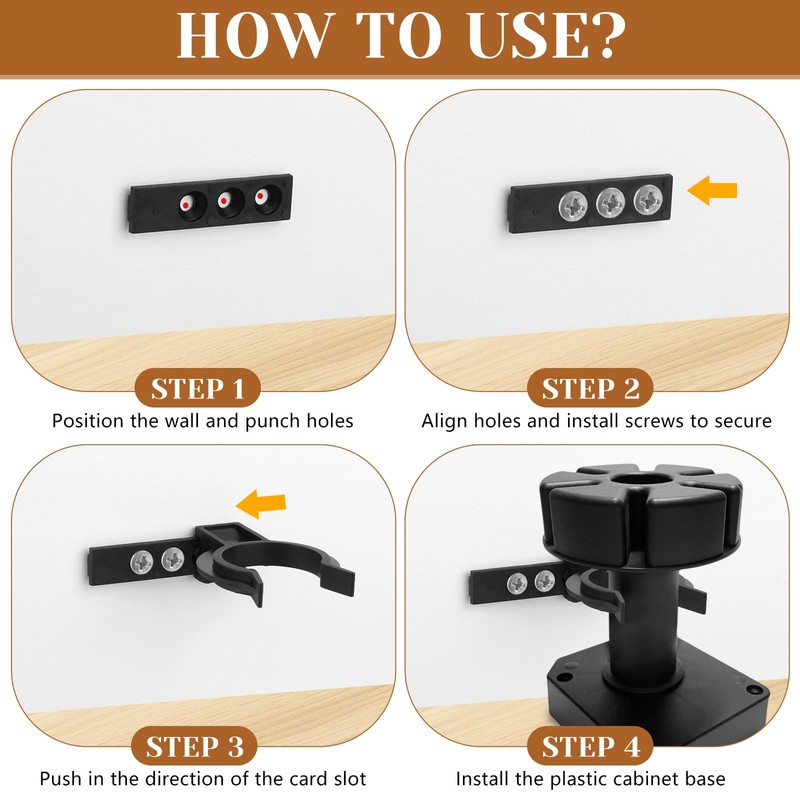 Pack of 14 Kitchen Pedestal Mounting Clips, Skirting Board Clips