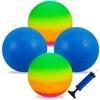 EOGRFW Pack of 4 Bouncy Kickball, PVC Rainbow Ball, Children's