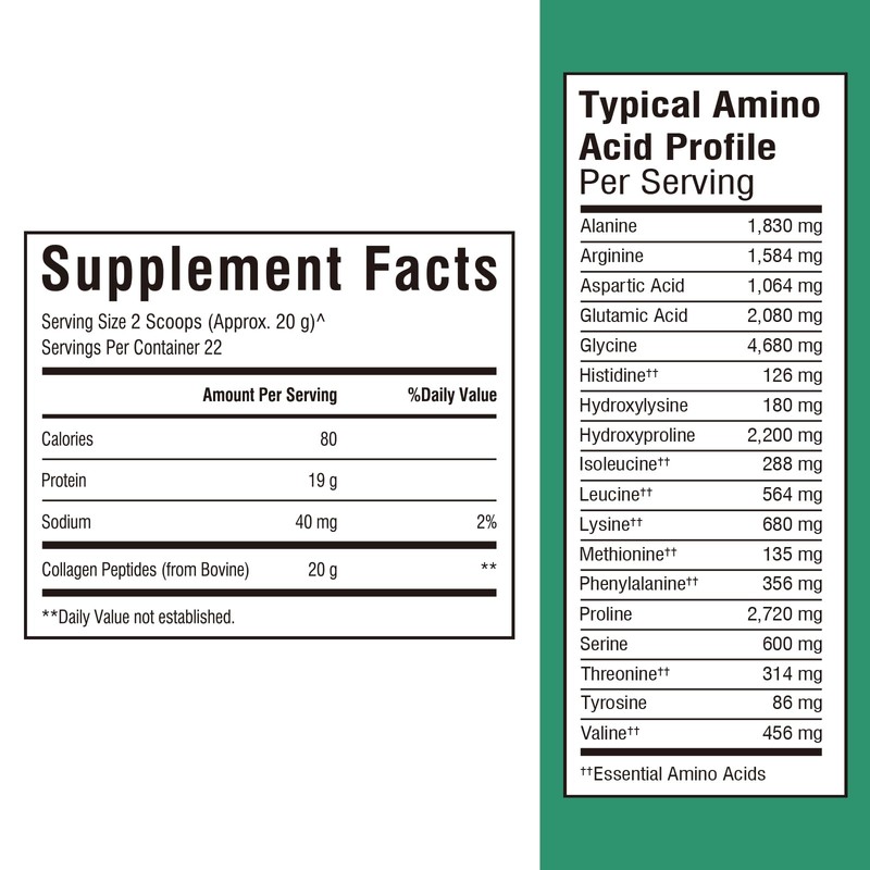 Vitalibre Bovine Collagen Peptides Powder for Women and Men, Grass-Fed