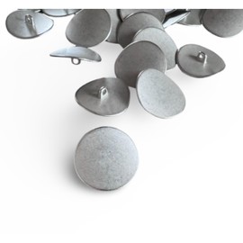 Pack of 10 Cool Shape Silver Coloured Matt Buttons Metal Eyelet Buttons 18 mm or 23 mm for Sewing (18 mm)