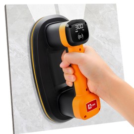 Battery Suction Cup,10 in Diameter, 2 Brushless Motors, 300 KG / 660 lbs Suction Power, LCD Display for Suction Power & Battery Level, 4000 mAh Battery, Vacuum Suction Cups for Smooth Surfaces