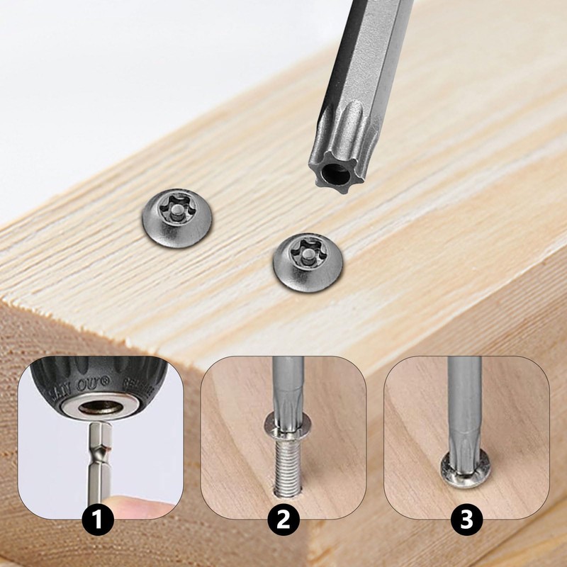 BGSIME 11Pcs Extra Long Torx Bit Set, 200mm Magnetic Torx