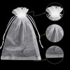 100 Premium Sheer Organza Bags, White Wedding Favor Bags with