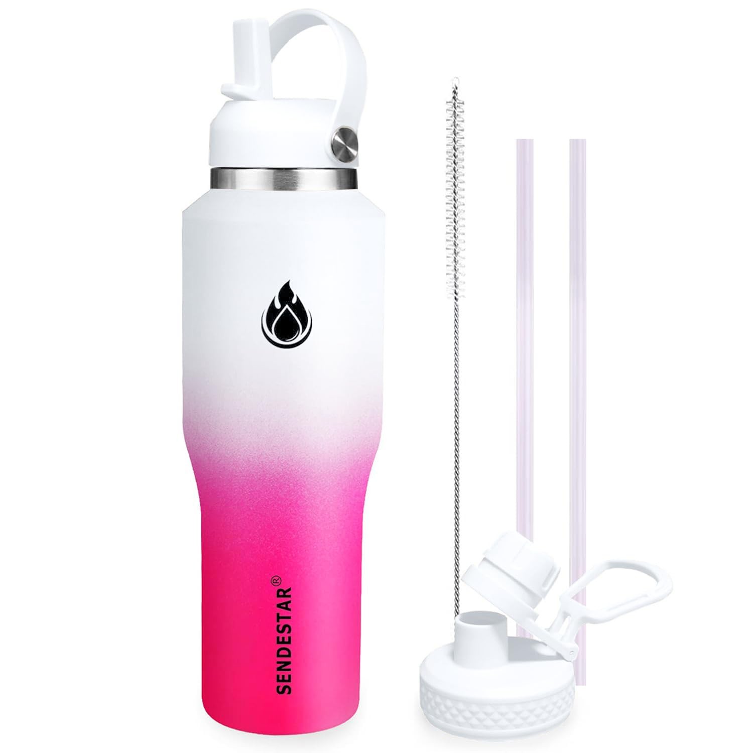 SENDESTAR 32oz Water Bottle Wide Mouth Stainless Steel Vacuum Insulated ...