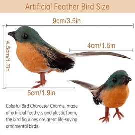 WideSmart Artificial Feather Birds,Artificial Birds with Clips Feather Bird Model Decorative Birds Mini Bird Decoration Little Birds Christmas Tree Decoration Craft Bird Ornaments Home Party Decors