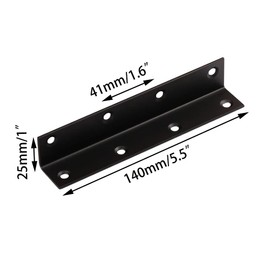 4PCS Corner Brace Angle Bracket, Superior Stainless Steel L Bracket, 5.5'' x 1'' M, Thickness 2mm, Wood Shelf, Furniture, Cabinet Corner With Screws (Black)