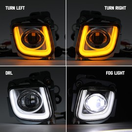 LED Fog Light Turn Signal for Goldwing GL1800, Dual Colors Rectangular Headlight w/DRL Turn Signal Fog Light for Honda Gold Wing GL1800 2012-2017,F6B 2013-2017,Valkyrie 1800 2014-2015 Accessories