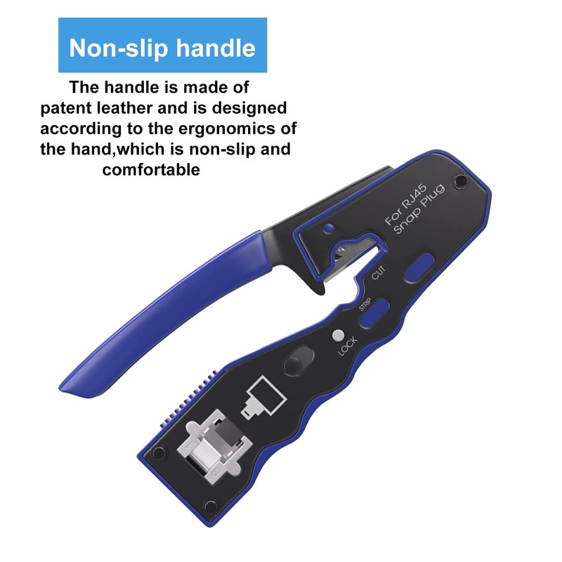 3DBUYER RJ45 50pcs Crimping Tool Kit, All-in-One Tool Cuts, Strips,