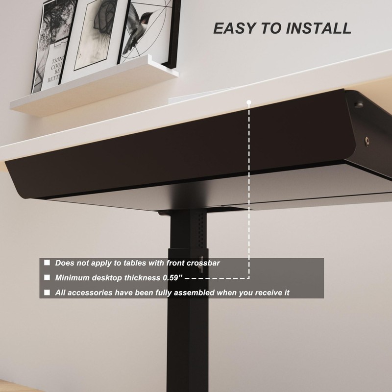 Gaxomo Large Under Desk Mounted Sliding Drawer with Bamboo Tray
