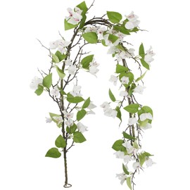 CITYES Artificial Bougainvillea Flowers Garland White Silk Bougainvillea Vines UV Resistant Realistic Faux Hanging Flowers Plants for Outdoor Outside Summer Decoration Porch Patio Balcony Yard Wall