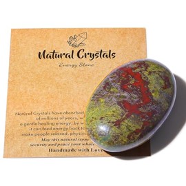 AWARDSEN AWARDSEN 2.4" Large Bloodstone Crystals Stone Polished Palm Stone Healing Crystals 0.7" Thick Natural Reiki Gemstone Worry Stone Energy Balancing Anxiety Stress Relief Meditation