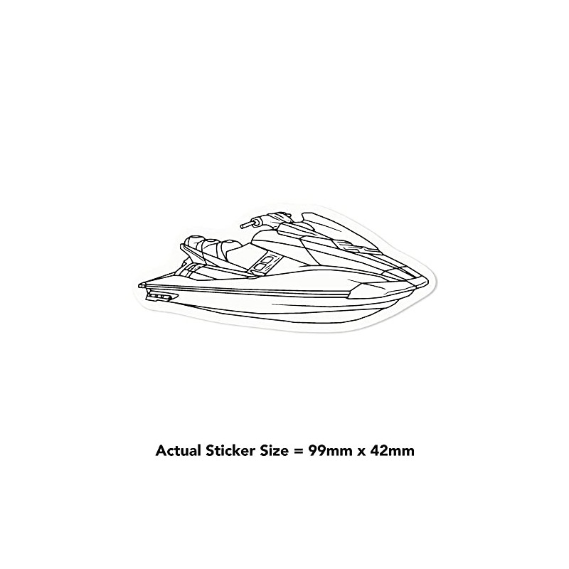 Small 100mm 'Jet Ski' Clear Static Window Cling Sticker/Decal (Black)