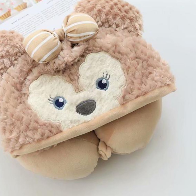 Hooded U Shaped Pillow Cute Cartoon Travel PP Cotton U