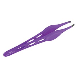 2EASY - Classic Stainless Steel Eyebrow Tweezers Professional Eyelash Tweezers for Men and Women with Oblique Tip - Anti-slip Handle (Purple)