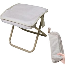 KKLM アウトドア折りたたみ椅子 小型軽量 アウトドアに最適な超軽量コンパクト折りたたみ式キャンプチェア 収納袋付きで持ち運び簡単 耐荷重150kgまでOK (カーキ)