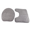 3 PCS Bathroom Mat Set Stone Embossed Toilet Lid Cover