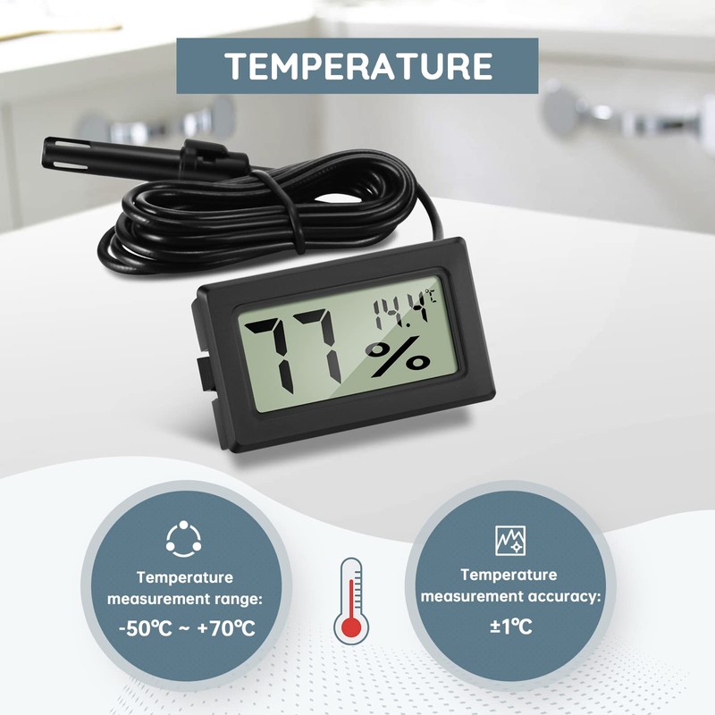 Thlevel 3PCS Digital Thermometer Hygrometer Mini Probe Thermometers Temperature Humidity