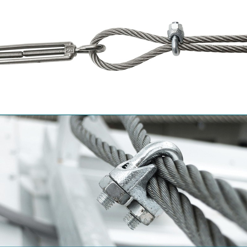 MENTBERY Wire Rope Clamp, 20PCS 1/8 Inches M3 Cable Clamps,